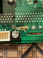 g3 logic board zoomed in - leaking capacitor perhaps .jpg