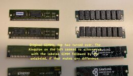 Original SIMMs, four of them flipped over.jpeg